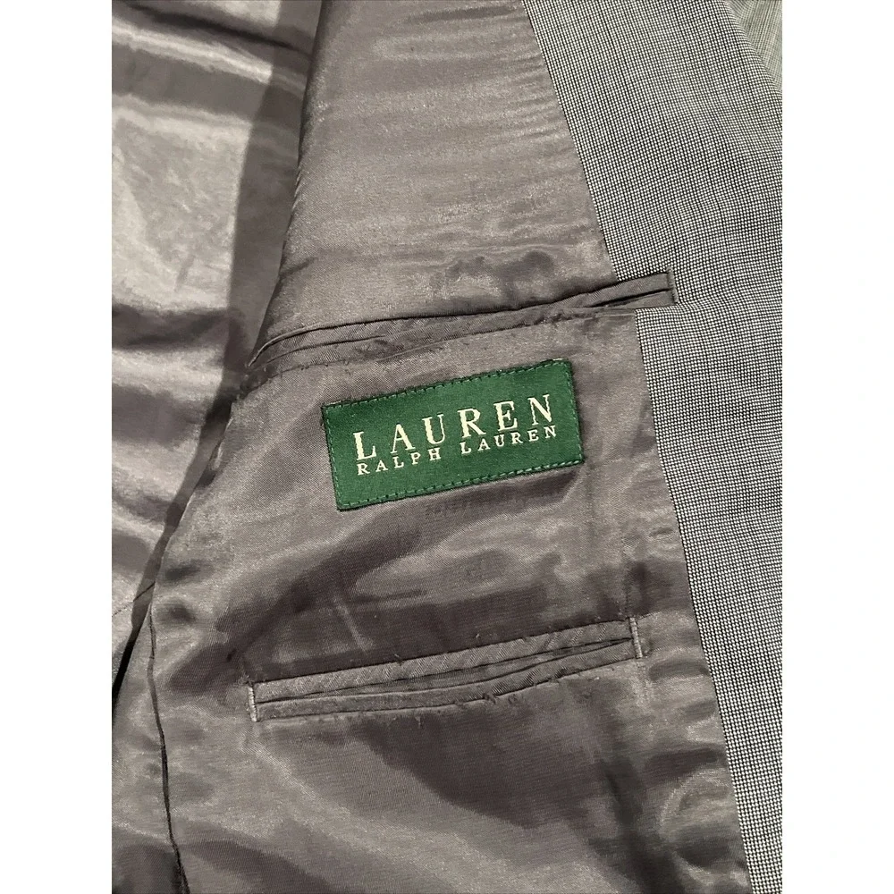 Lauren Ralph Lauren Men's Gray Sport Coat Jacket Blazer 38R 100% Wool